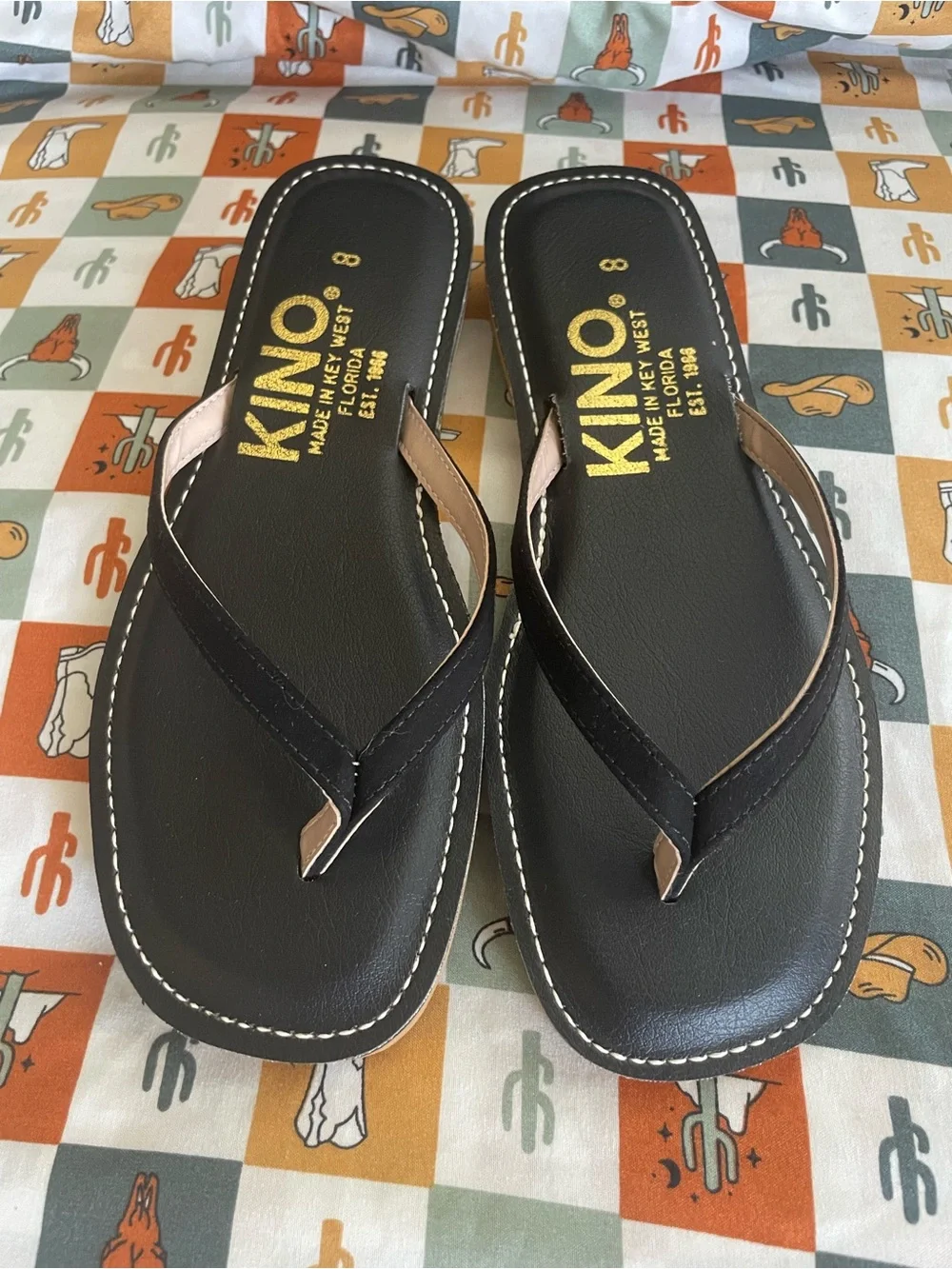 Kino Women's Black Flip Flop Sandals